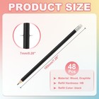 Hexagonal Wooden Pencils Bulk  48 Pack Hb Graphite Pencils With Eraser  Black