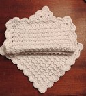 Hand Crocheted Dishcloth 100  Cotton Set Of 3 - White