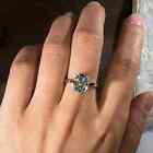 Solitaire 3 50 Ct Oval Cut White Treated Diamond In 925 Silver Engagement Ring