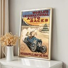 Vintage 1914 Indy 500 Poster Historic Auto Racing Wall Art Retro Speedway Print