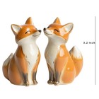 Ceramic Fox Lovers Shape Salt   Pepper Shakers Set  Hand-painted Foxes Salt A   
