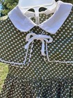 Vintage 70 s Kate Greenaway Girls Dress Capelet Green Ditsy Floral Prairie Sz 3