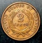 1869 Two Cent Piece  first In God We Trust Us Coin Civil War Era Bronze Xf ef