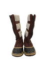 Sorel Women s Round Zip Closure Rubber Leather Mid-calf Boots Brown Size 8
