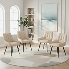 Set Of 2 4 Modern Pu Leather Dining Chairs Kitchen Side Chairs With Metal Legs