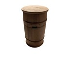 Vintage Old Spice Wooden Barrel Trinket Box Hinged Lid Shulton Style Decor