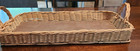 Vintage Woven Wicker  Rattan Rectangle Tray Woven 16  x 10   Farmhouse