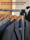 Wooden Suit Hangers 8 Pack  Wide Shoulder With Non Slip Pant Holder - Walnut