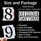 Yeajon 4 Inch Curb Stencil Kit 0-9 Address Number 4 Inch  Soft Serif Font 