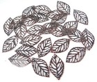  20 Antiqued Copper Filigree Leaf Stamp Focal Pendant 35x20mm 