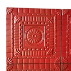 Vtg Red Aluminum Tin Ceiling Tiles Decorative Panels Rustic Wall 6 In Set Of 4