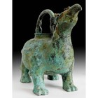 Ancient Chinese Ritual Bronze Zun Libation Zoomorphic Dinosaur Wine Vessel             