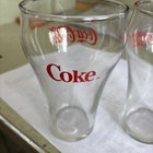 Coca-cola Clear Glasses Set Of 2 Red Logo Soda Theme