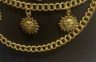 Vtg -mod Lot Of 4 Heavy Gold Tone Chain Belts Sun   Medallion   Maltese Cross