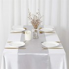Silver Satin Table Runner Long Smooth Silk Fabric Wedding Banquet 5 Pack