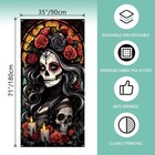 Day Of The Dead Door Cover Dia De Los Muertos Backdrop Sugar Skull Multicolor 
