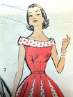 1950s Cowl Neck Fitted Bodice Paneled Bell Skirt Pattern Advance 8551 Sz12 B32