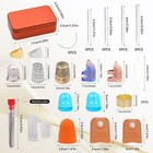 Mnuizu Sewing Thimble Set Ring  Adjustable Metal 45 Pcs  Mix