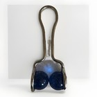 Vtg Razor Blade Sharpener Strop  Glass Marble Pat Pending Blue 3 Inches See