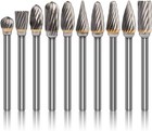 Tungsten Carbide Burr Set Diamond Files Rotary Tool Accessory Kit  Drill Chuc   
