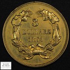 1874  3 Three Dollar Gold Indian Princess - Scratches cleaned