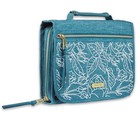  Faith Badge Floral Women s Tri-fold Organizer Bible Cover Large Teal - Floral