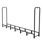 8ft Indoor outdoor Firewood Log Rack With Cover- Steel Fireplace Storage Holder