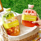 Ice Cube Bottle  2 In 1 Touch-free Ice Cube Tray Water Bottle With Lid And Bin  