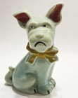 Vintage Turquoise Blue-green Puppy Dog Porcelain Figurine - Made In Japan
