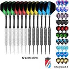 Cyeelife 20g Steel Tip Darts Set  Nylon Shafts 36 Flights 12 Designs  sharpener