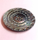 Large Antique Carved Iridescent Smoky Pearl Shell Button   1-9 16  40mm