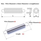 Hook Stainless Steel Spring Expansion Extension Tension Springs Wire Dia 2 0mm