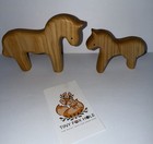 New Handmade Tiny Fox Hole Tfh Wood Horse   Baby Foal Wooden Toy Set Montessori