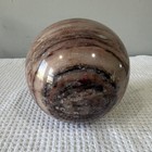 Polished Brown   Pink Banded Stone mineral Sphere Display Specimen 3 Lb 4 Oz