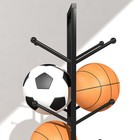 4 Layer Double-sided Basketball Storage Rack 8 Balls Organizer Holder Rack Black