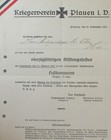 1913 Pre Ww1 Vintage German 1870 War Veteran Document Kriegerverein Plauen