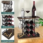Wine Rack  Sturdy Wine Holder  3 Tier Wood   Metal Wine Racks Counertop  Easy   