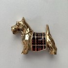 Vintage 1992 Estee Lauder Scottie Dog Solid Perfume Compact Plaid Enamel Filled