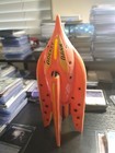 Fosta Rocket Bank 1950s Hard Plastic Red Yellow Black   Old Spaceman Figurine