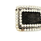 Vintage Rhinestone Shoe Clips Clip Pair Matching Black Velvet Ornate 1950s 1960s