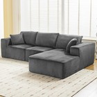 108  L-shaped Corduroy Cloud Couches Comfysectional Compression Boneless Sofas
