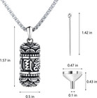 Cremation Urn Necklace Tibetan Buddha Stainless Steel Ashes Holder Pendant Chain