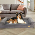 Orthopedic Suede Sofa Dog Bed Comfy Couch Pet Bed Quilted Bolstered Washable Mat