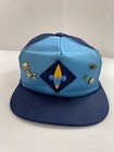 Cub Scout Hat Official Vintage Webelos Boys Blue Merit Badge pins Snapback Bsa