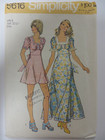Vtg 70 s Simplicity 5616 Square-neck Midriff-inset Dress Sewing Pattern Woman