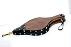 Vintage Bellows Fireplace Wood Black Leather Fire Brass Plated Studs   Tip