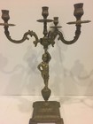 Pair Of Vintage Antique Brass Cherub Candelabra H 20   