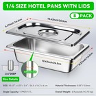 8pack Hotel Pans With Lids 1 4 Stainless Steel Steam Table Pan 2 55  Deep Hot   