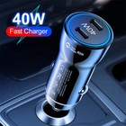 For Samsung 40w Super Fast Charging Car Charger Dual Port Adapter Usb-c Cable