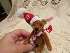 Miniature Steiff Teddy Bear With Hat  Scarf And Skates